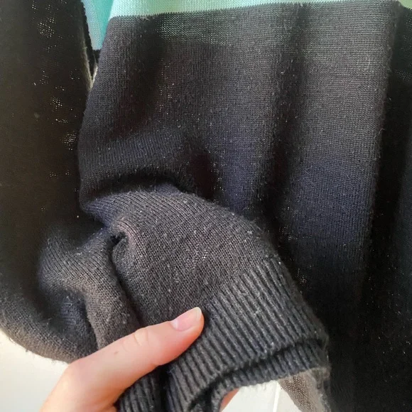 Forever 21 Color Block Sweater Blue Black Small - Picture 2 of 6